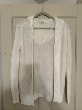 Mudd Cream Hooded Open Cardigan Sweater